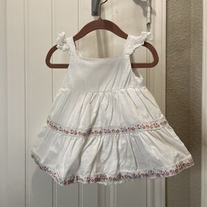 Rachel Zoe White Tiered Floral Trim Sleeveless Baby Girl Dress Size 12M